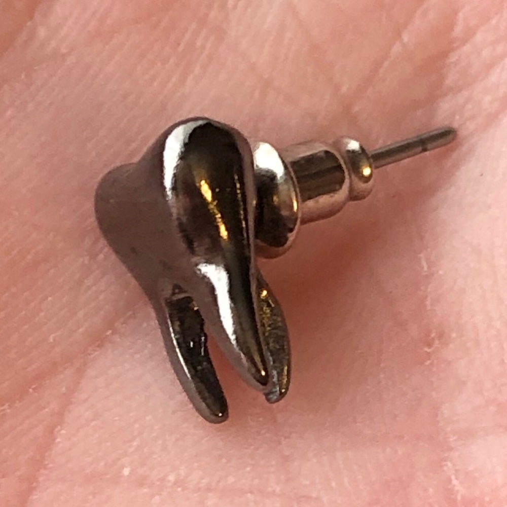 Stunning Titanium Stud Tooth Earring - image 2